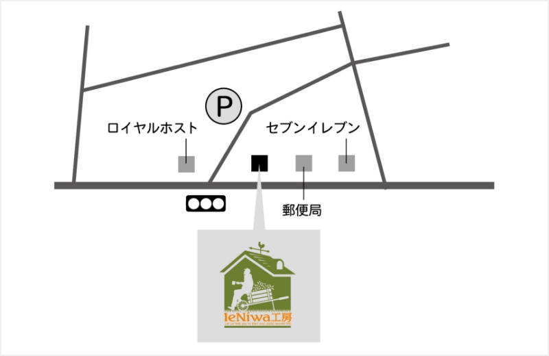 Ieniwa工房 駐車場